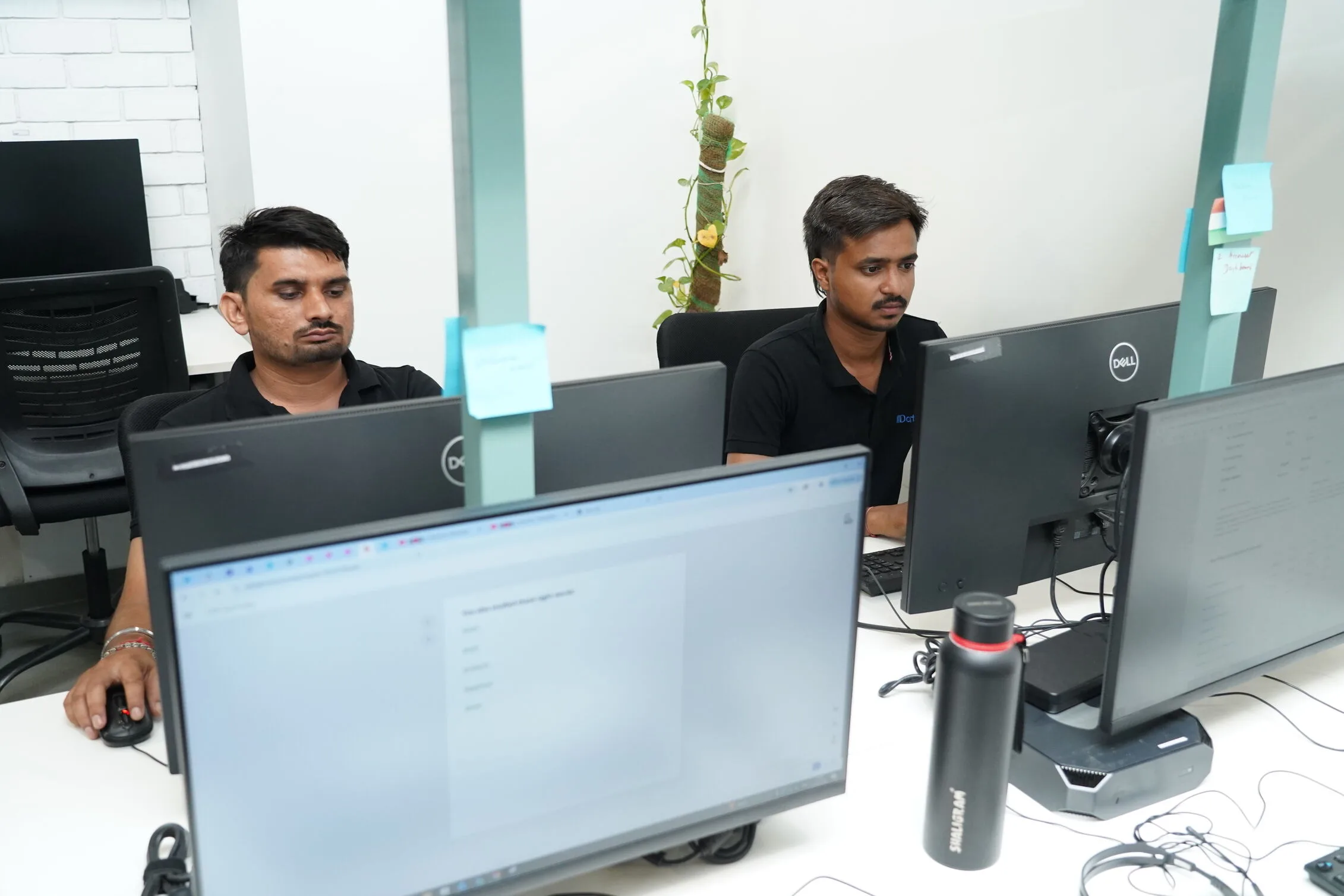 Datastub employees working in the company's office workspace