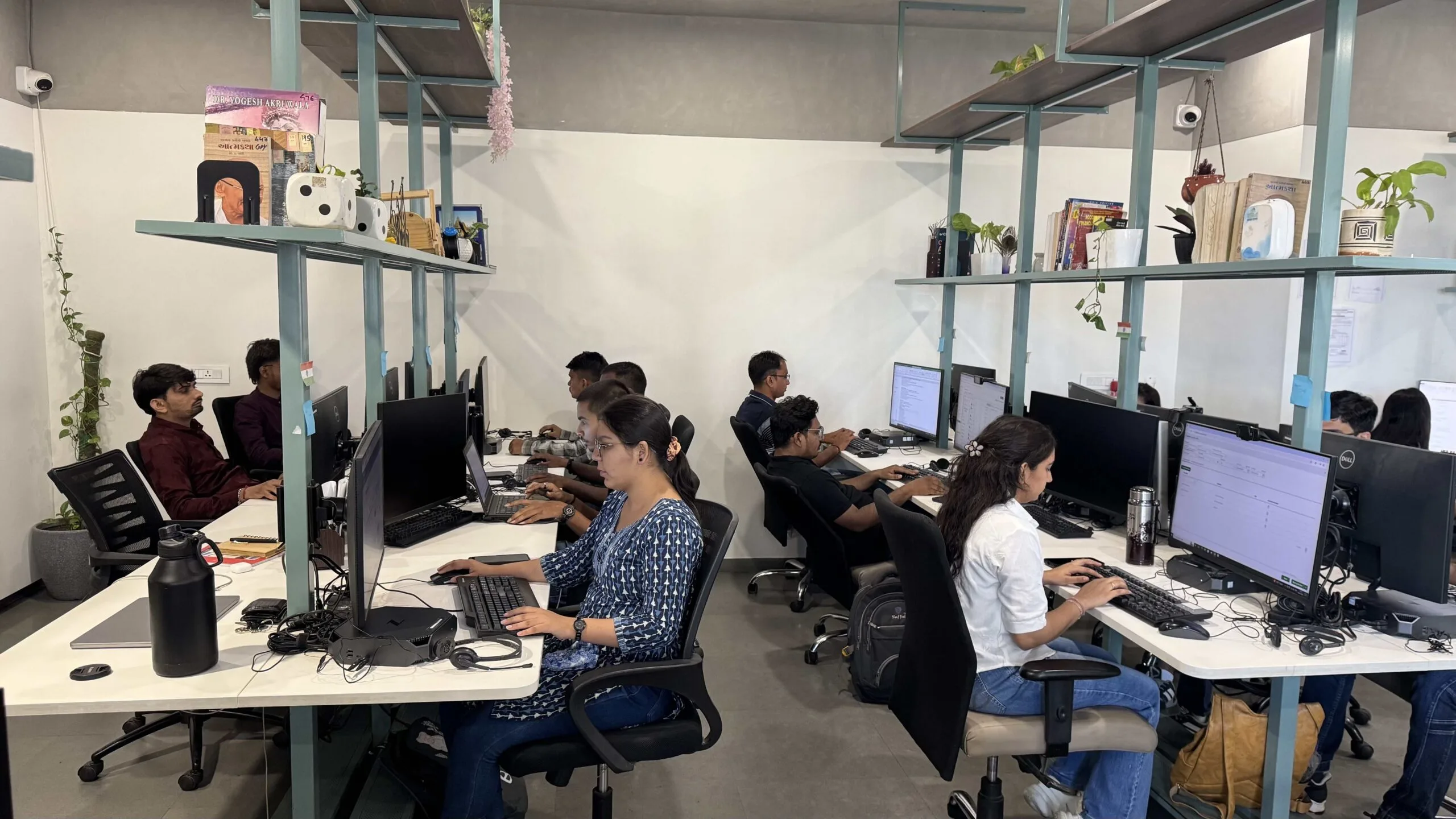 Datastub employees working in the company's office workspace