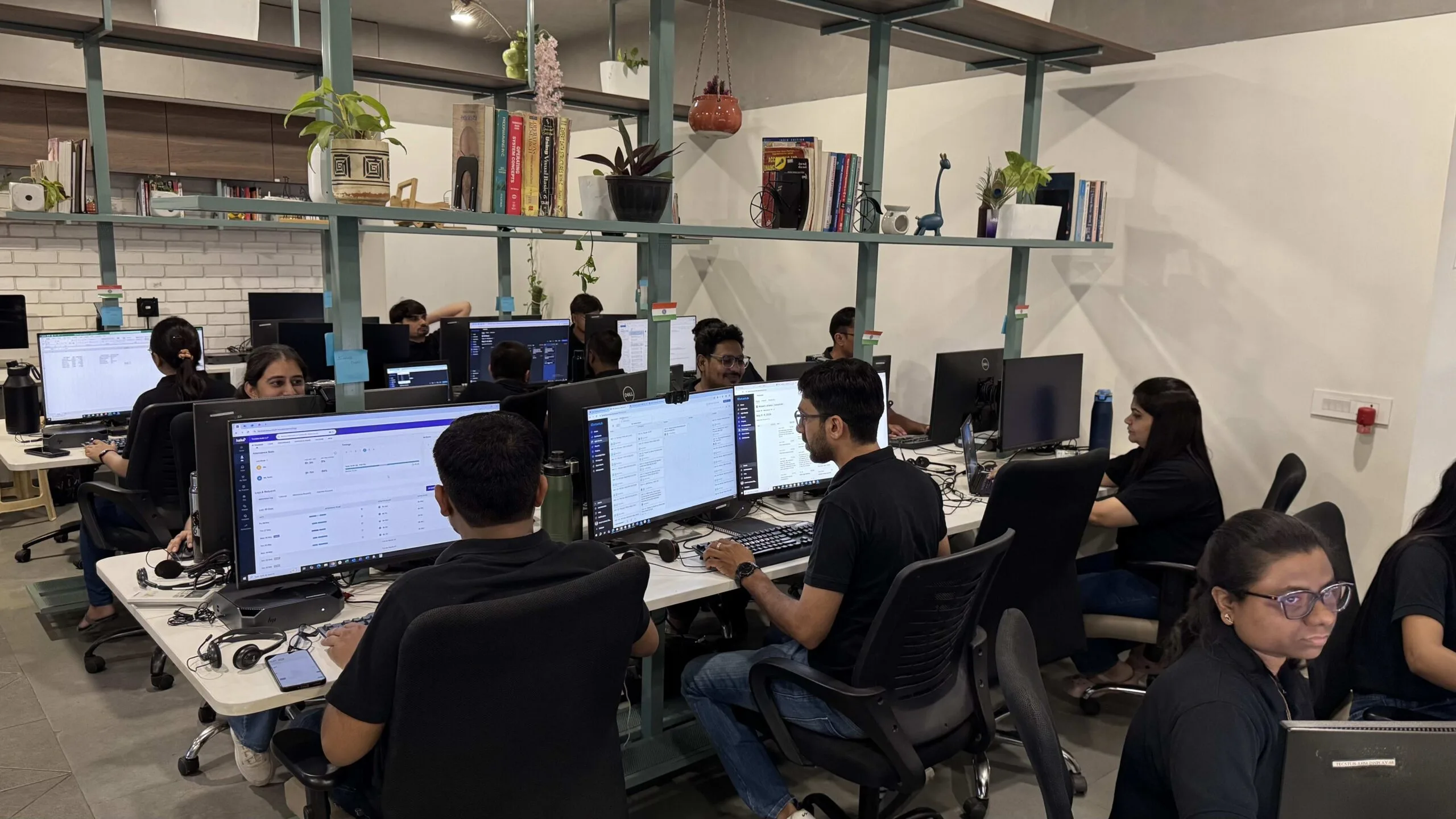 Datastub employees working in the company's office workspace